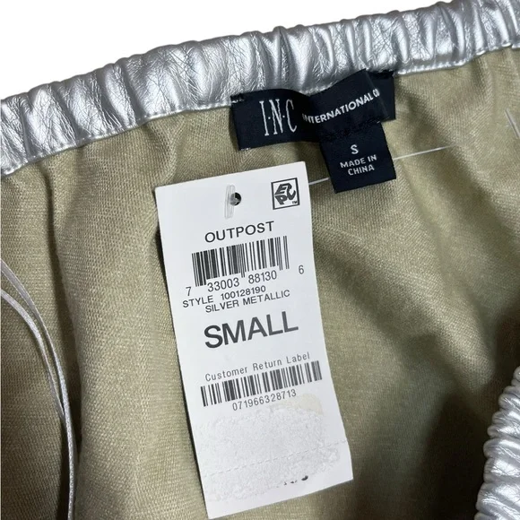 INC INTERNATIONAL CONCEPTS TOP WOMENS SIZE SMALL SILVER METALLIC ONE SHOULDER - Picture 15 of 16